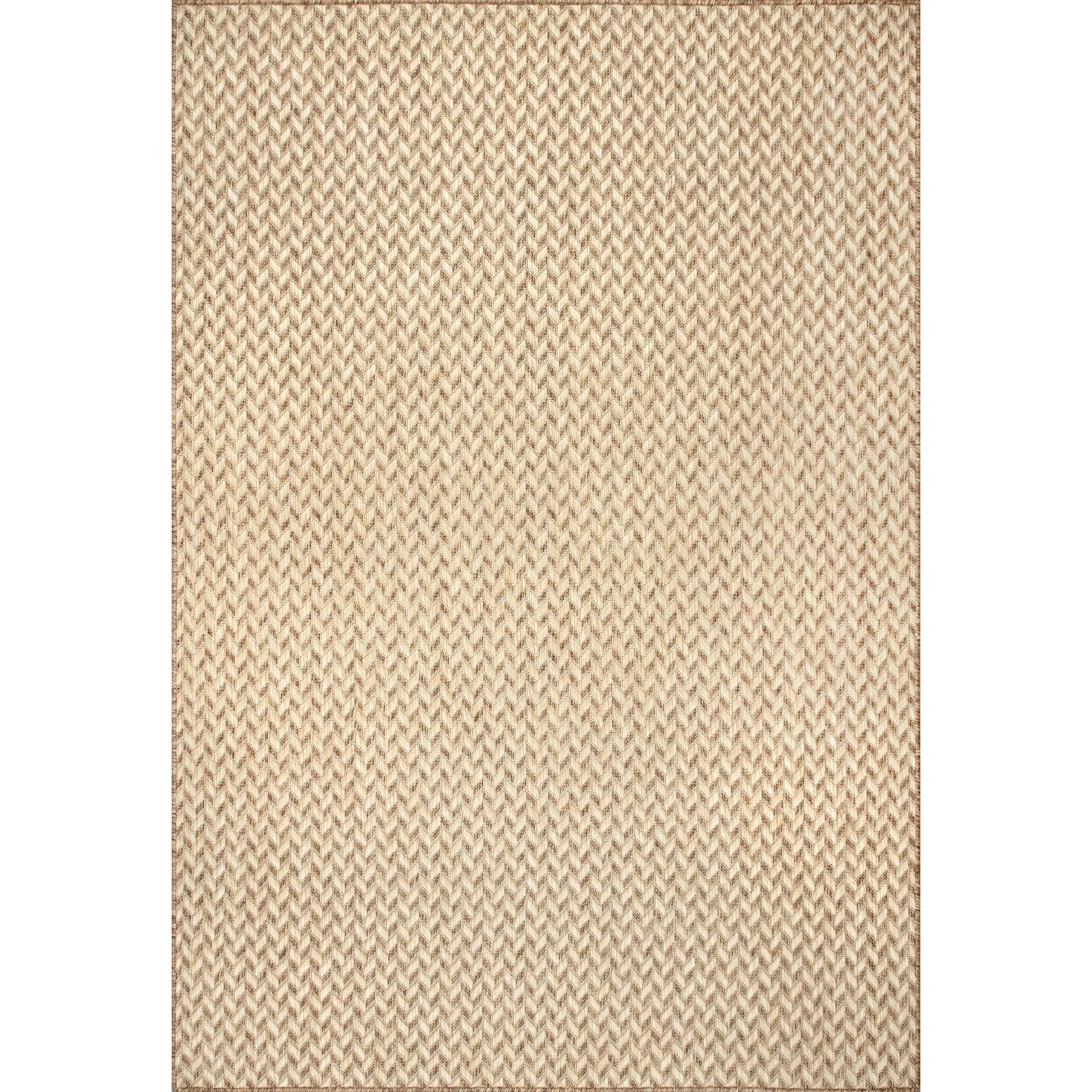 Malaya Chevron Indoor / Outdoor Area Rug in Beige | Wayfair North America