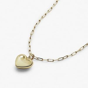 Ana Luisa Puffed Heart Necklace - Lev | 14K Gold Plated Heart Chain + Charm | Hypoallergenic, Wat... | Amazon (US)