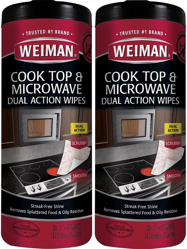 Weiman Glass Cooktop and Microwave Wipes - 2 Pack - Cleaner for Daily Use Professional Home Kitch... | Amazon (US)