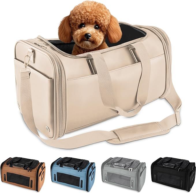 TSA Airline Approved PU Leather Luxury Pet Carrier - Size XS/S - for Small Dogs and Cats | Amazon (US)