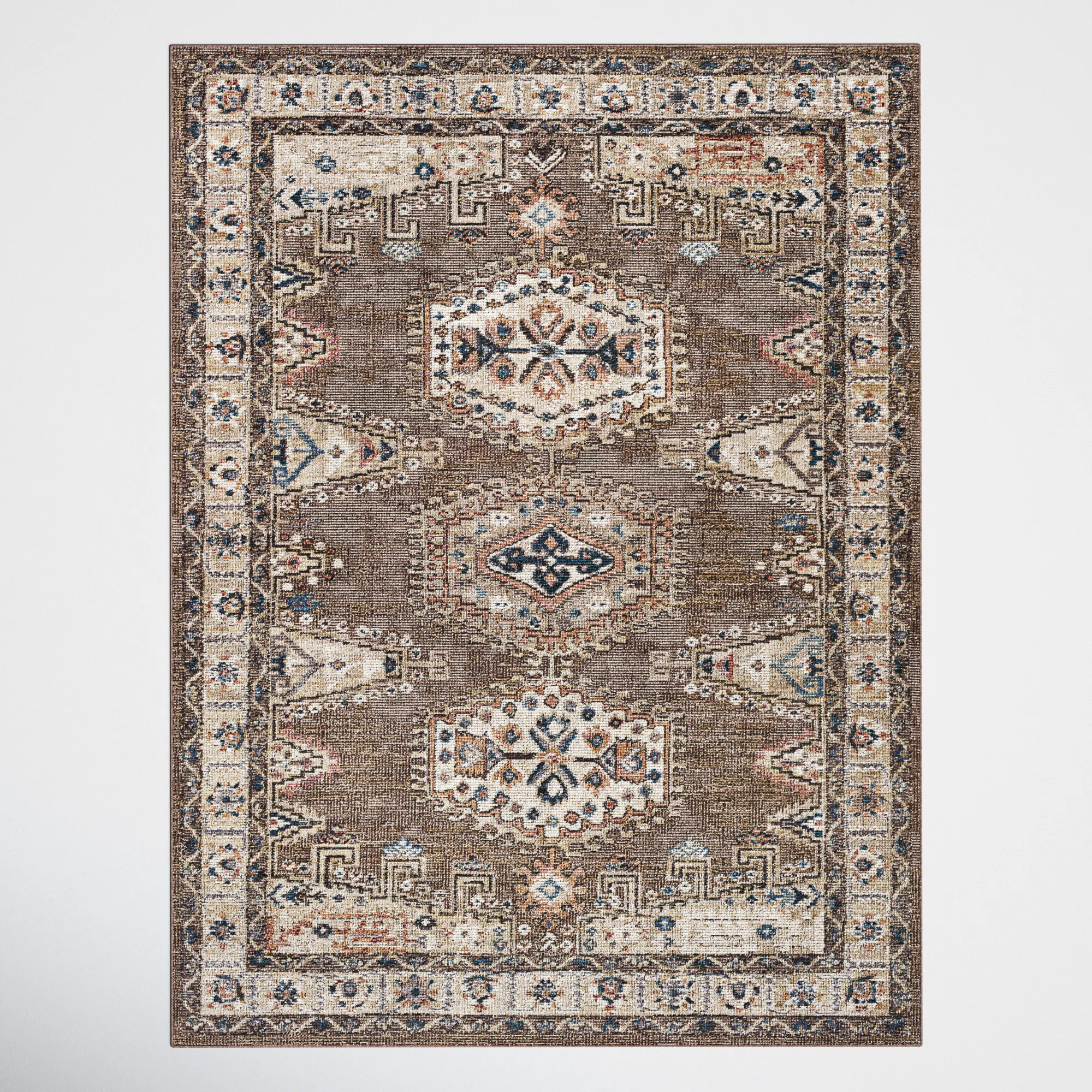 Maelynn Dark Brown/Brick Red/Cream Indoor/Outdoor Rug | Wayfair North America