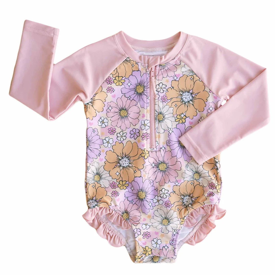 Long Sleeve Rash Guard with Front Zipper | All Prints | Caden Lane