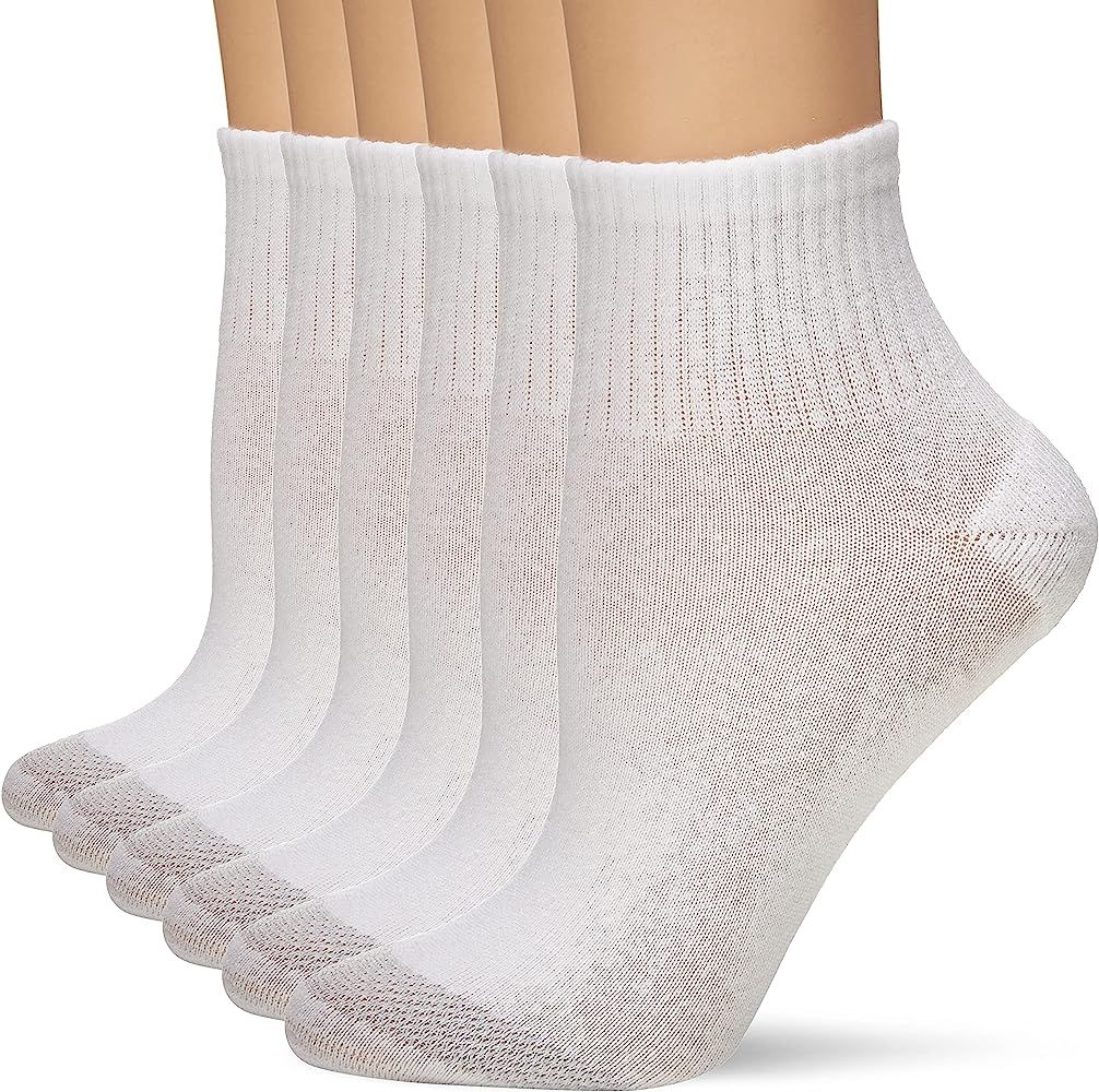Hanes Womens Cool Comfort Toe Support Ankle Socks, 6-pair Pack | Amazon (US)