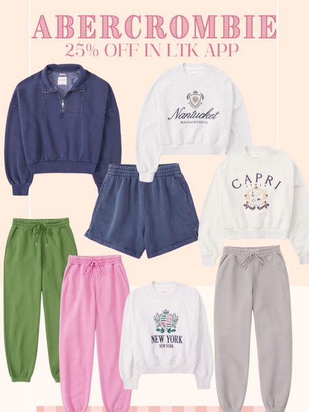 Sunday sweats are my absolute favorite to wear all year long! Abercrombie always has the coziest and at 25% off right now is the perfect time to stock up use code AFLTK for 25% off entire site!

#LTKSale #LTKsalealert #LTKFind