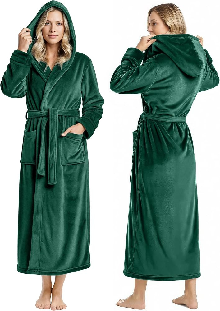NY Threads Premium Womens Robe with Hood, Plush Fleece Long Bath Robe for Women, Fluffy Soft Wome... | Amazon (US)