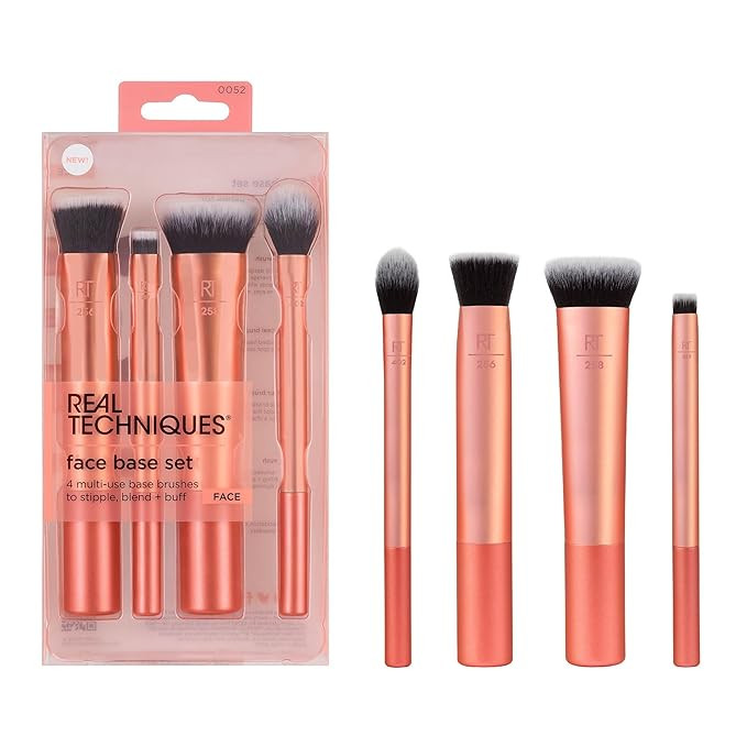 Real Techniques 4 Piece Face Base Makeup Brush Set, For Concealer, Foundation, Contour, & Setting... | Amazon (US)