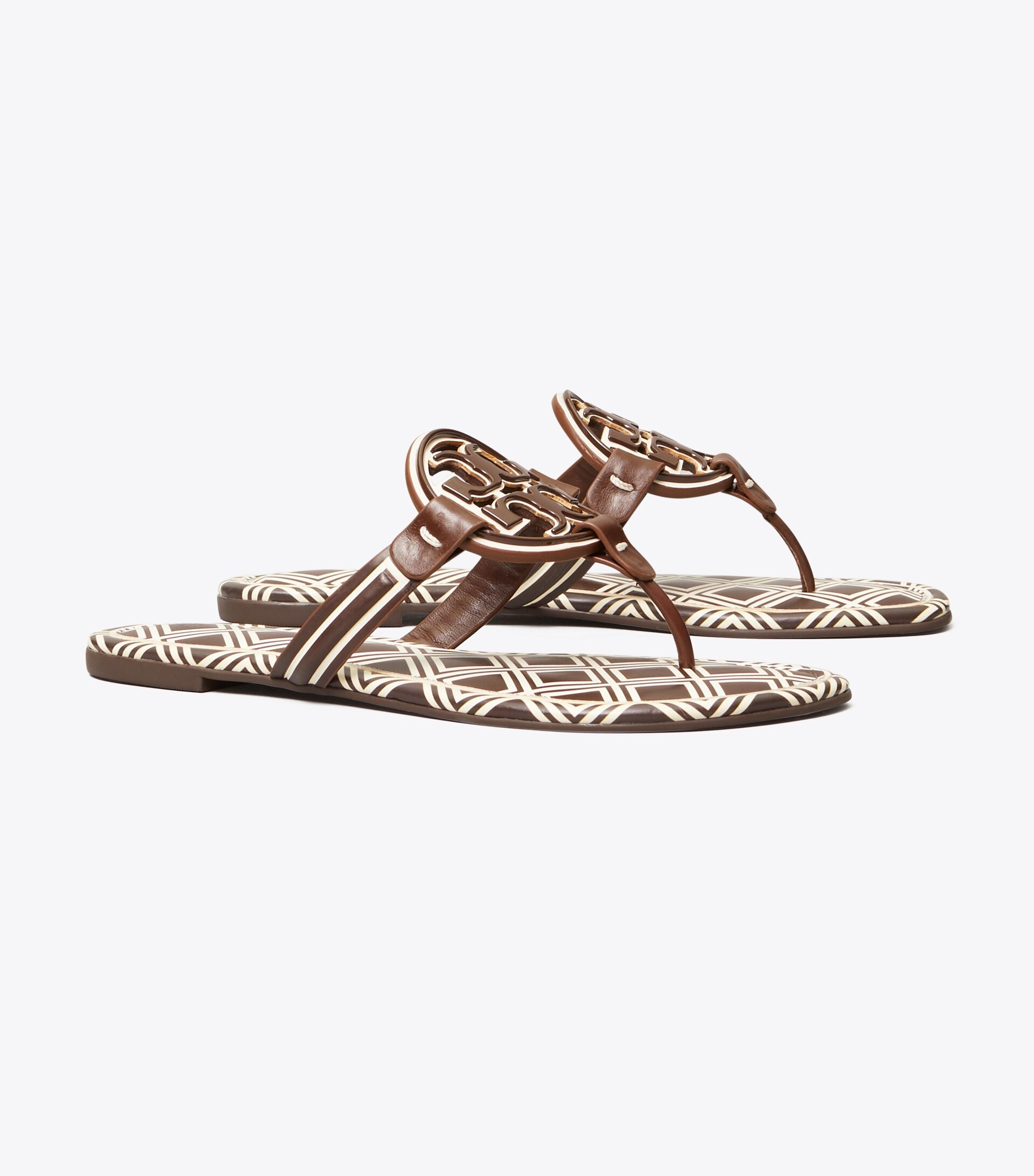 Miller Metal-Logo Sandal, Printed Leather | Tory Burch (US)