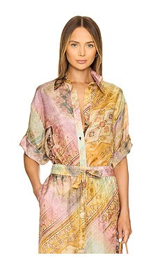 Zimmermann Tallow Relaxed Shirt in Ombre Multi from Revolve.com | Revolve Clothing (Global)