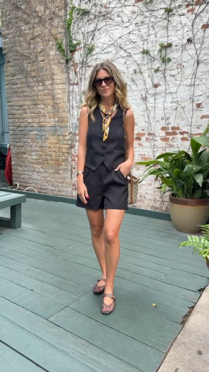 Today’s outfit 
Amazon two piece vest set size small 
Leopard ballet flats 
Amazon sunglasses 
Silk scarf 
Gucci bucket bag 

🔍: Amazon finds, Amazon fashion, two piece vest set, silk scarf, leopard ballet flats, Gucci bucket bag, Amazon sunglasses, affordable fashion, budget friendly, petite style, moms over 40 style, Texas content creator 

#LTKOver40 #LTKootd #LTKPetite