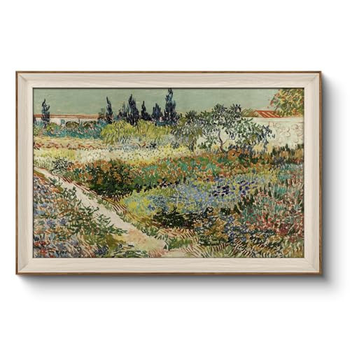 VIYYIEA Framed Wall Art for Living Room, Garden Canvas Prints, Vintage Home Decor, Landscape Painting Picture, Bathroom Wall Decor Gifts for Friends or Family - 36L x 24W | Amazon (US)