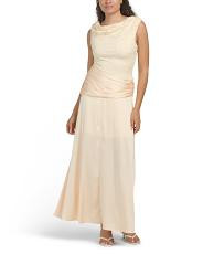 Diana Asymmetrical Shoulder Pleated Waist Maxi Dress | TJ Maxx