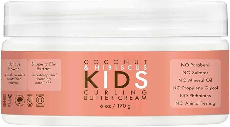SheaMoisture Curling Styling Cream For Curl Definition Coconut & Hibiscus Curl and Detangle Kids ... | Amazon (US)