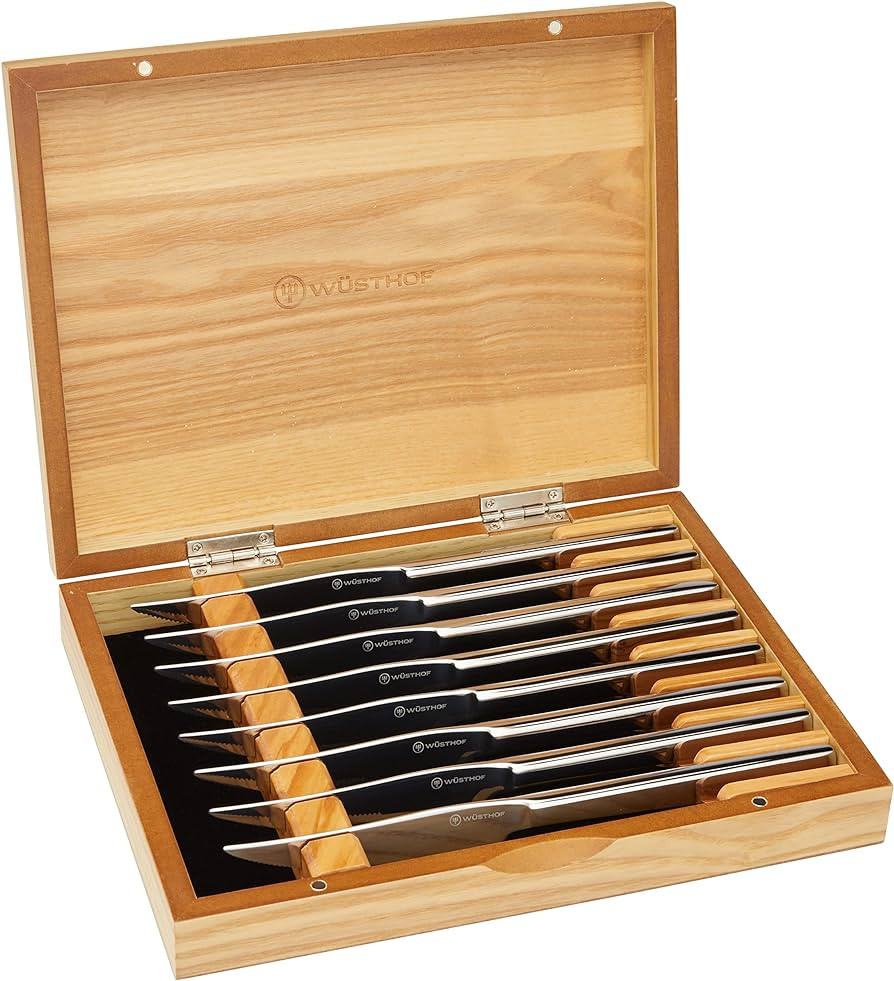 WÜSTHOF 8-Piece Stainless Mignon Steak Knife Set, Silver | Amazon (US)