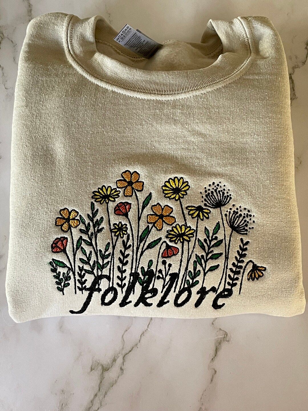 Wildflower Embroidered Crewneck | Etsy (US)