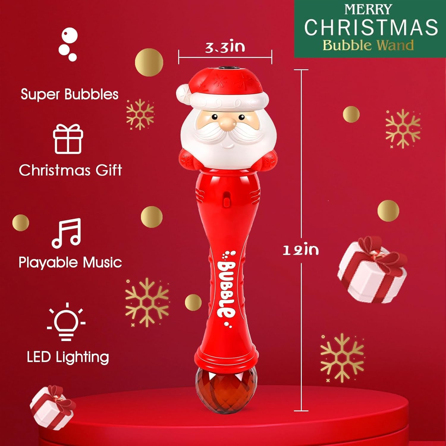 Christmas Santa Bubble Wand Machine for Kids Maker Blower Toys Christmas Basket Stocking Stuffers... | Amazon (US)
