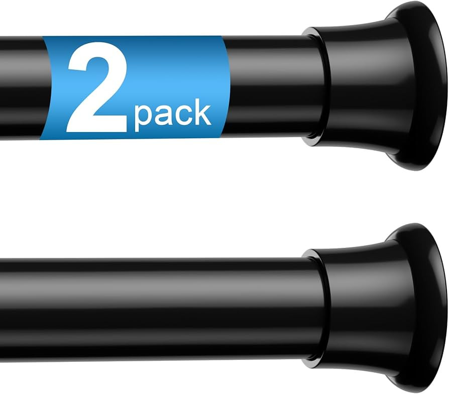2pack Tension Curtain Rod 30 to 62 Inch, Black Spring Tension Curtain Rod Adjustable Expandable C... | Amazon (US)