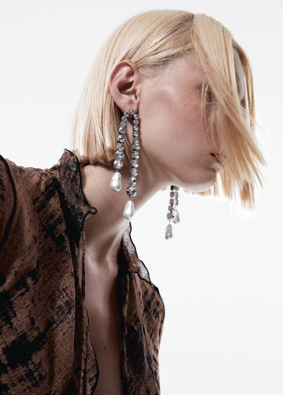 Pendant crystals earrings -  Women | Mango United Kingdom | MANGO (UK)