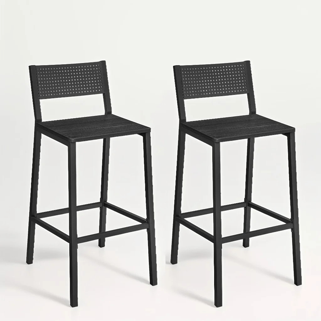 VASAGLE 2 Pack Bar Stool, Bar Chairs for Kitchen, Dining Room, Industrial, Charcoal Gray and Blac... | Walmart (US)