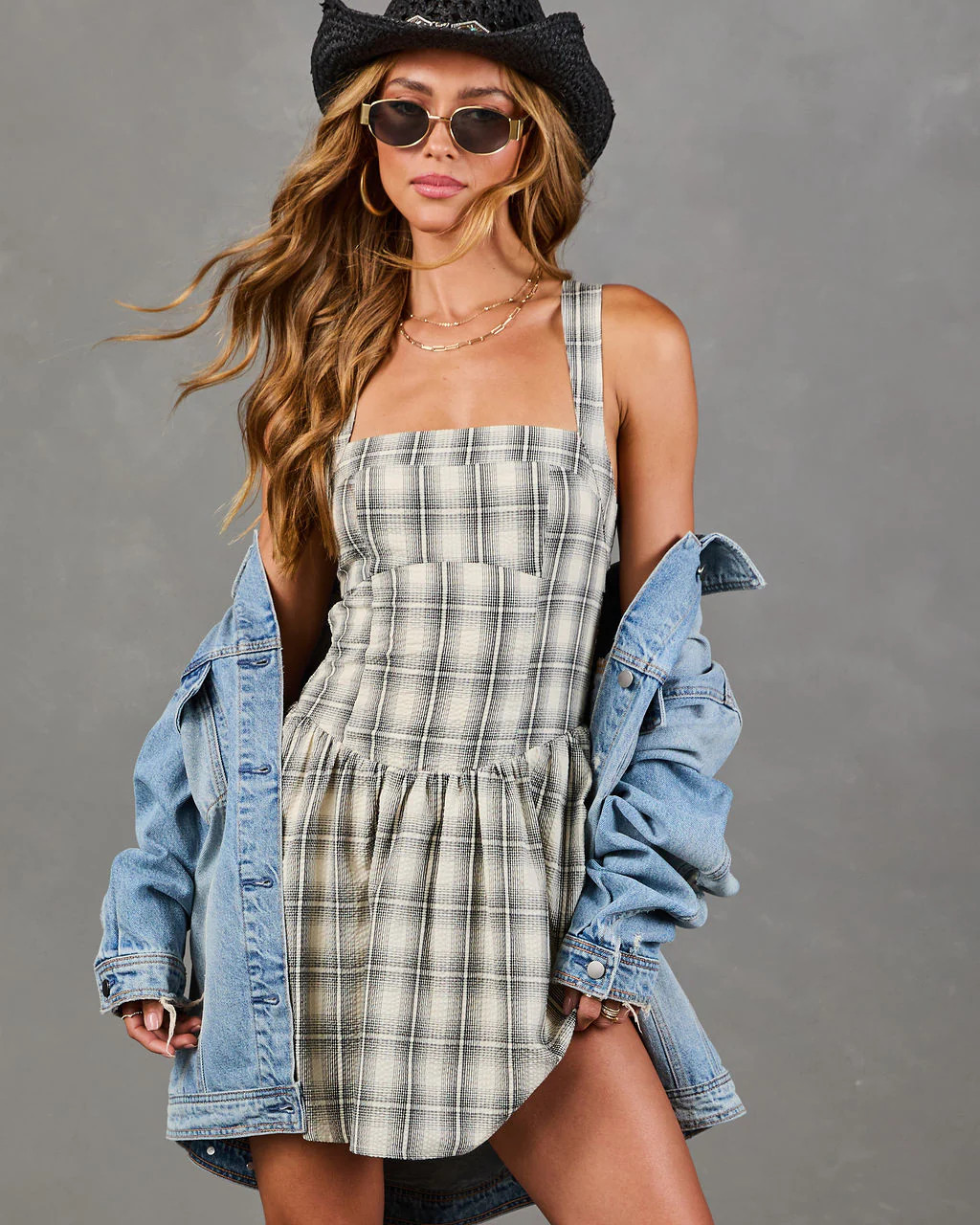 Dyanne Plaid Print Mini Dress | VICI