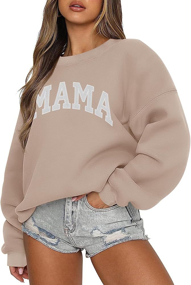 LOMON Crewneck Sweatshirt for Women Casual Oversized Pullover Hoodies Long Sleeve Fleece Tops Swe... | Amazon (US)