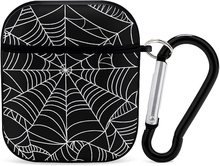 Halloween Spider Black and White Spiderweb Compatible with Airpods 1 & 2 Case Cover with Keychain... | Amazon (US)