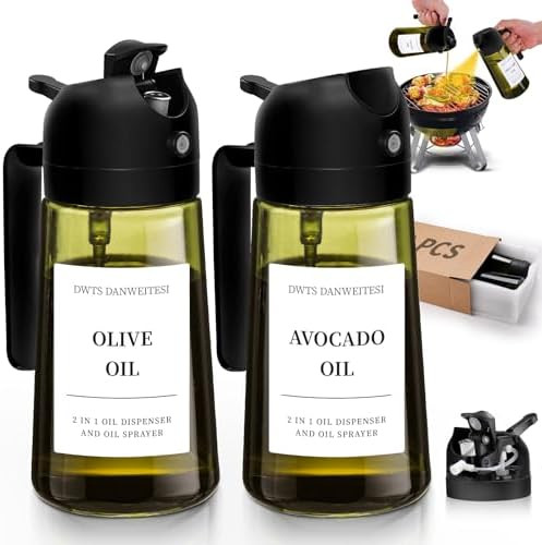 DWTS DANWEITESI Oil Sprayer for Cooking 2pcs,2 in 1 Oil Dispenser and Oil Sprayer Kitchen Gadgets... | Amazon (US)