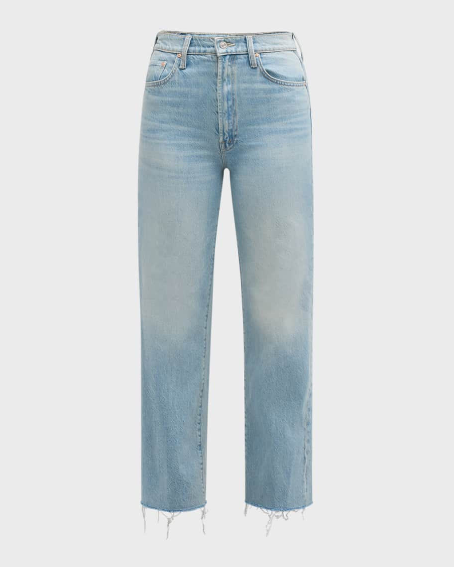 MOTHER The Rambler Zip Ankle Fray Jeans | Neiman Marcus