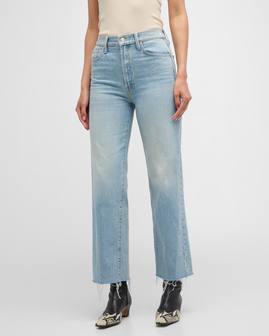 MOTHER The Rambler Zip Ankle Fray Jeans | Neiman Marcus