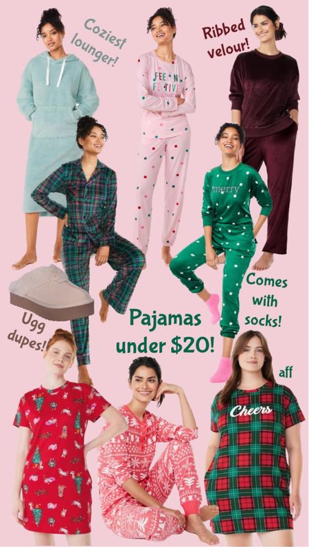 Cutest new arrivals at Walmart! All of these pajamas are under $20, comes S-3X, and in several colors and patterns. Cute options for Christmas gift ideas or matching family pajamas! …………………. nightgown, christmas nightgown, Christmas pajamas, nightgown under $20, Christmas pajama, polka dot pajamas, walmart pajamas, joyspun pajamas, lounge under $20, lounge set, ribbed lounge set, christmas pajamas under $20, holiday pajamas, plaid pajamas, plaid nightgown, christmas pajama set, plaid pajamas, plaid nightgown, pajama set under $20, matching pajamas under $20, ugg dupes under $20, ugg taz dupe, ribbed loungewear, matching ribbed set, velour pajama, velvet pajamas, gift ideas for friends, gift ideas for her, gifts under $20, gifts for friends under $20, gifts for her under $20

#LTKplussize #LTKHoliday #LTKmidsize