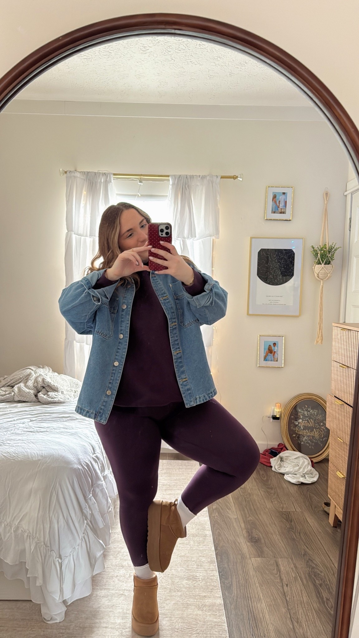 we know i love a matching set!!! my fav way to dress up an outfit🤝🏼jean jacket!! 

jean jacket is from tiktok shop linked in my showcase on tiktok🖤 

#LTKootd #LTKMidsize #LTKSeasonal