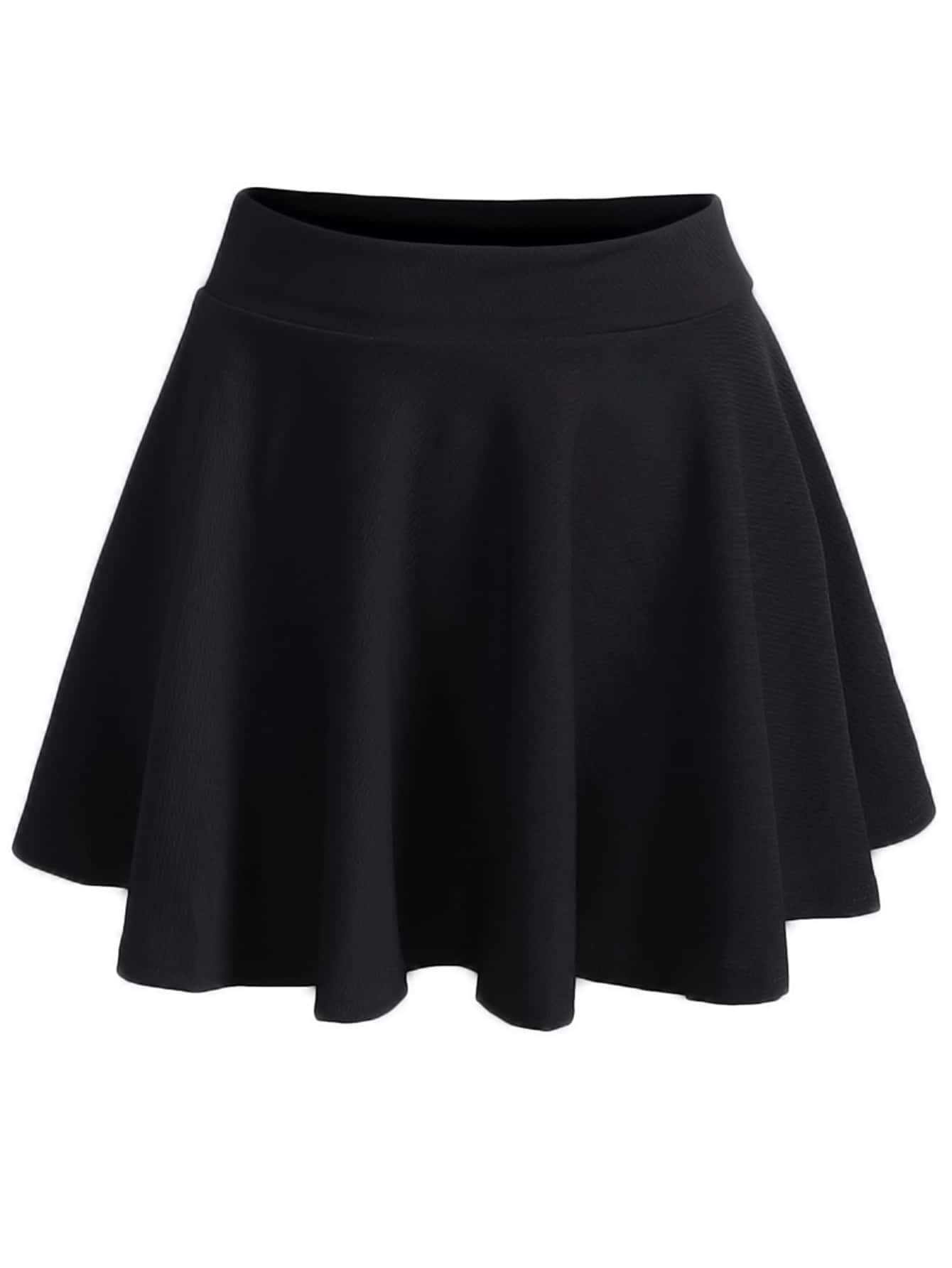 SHEIN Qutie Plus Elastic Waist Solid Skirt | SHEIN