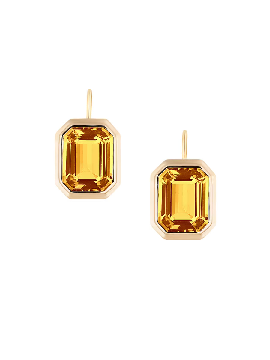 Goshwara Manhattan 18K Yellow Gold &amp; Citrine Drop Earrings | Saks Fifth Avenue