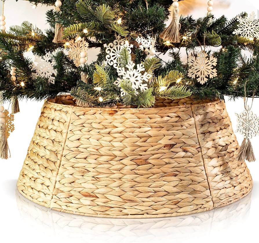 Beautiful Christmas Tree Collar - Authentic 28" Hyacinth Tree Ring - Easy to Set Up Christmas Tre... | Amazon (US)