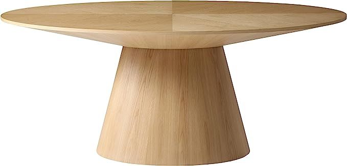 Meridian Furniture Gavin Collection Mid Century Oval White Oak Wood Dining Table, 72" W x 43.5" D... | Amazon (US)