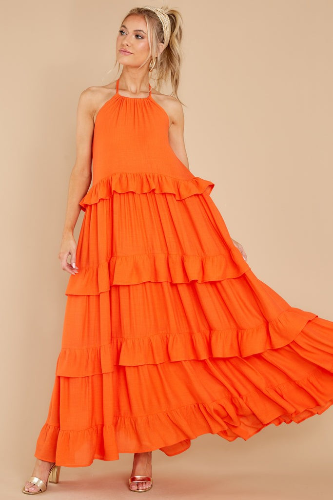 Sun Gazer Orange Maxi Dress | Red Dress 