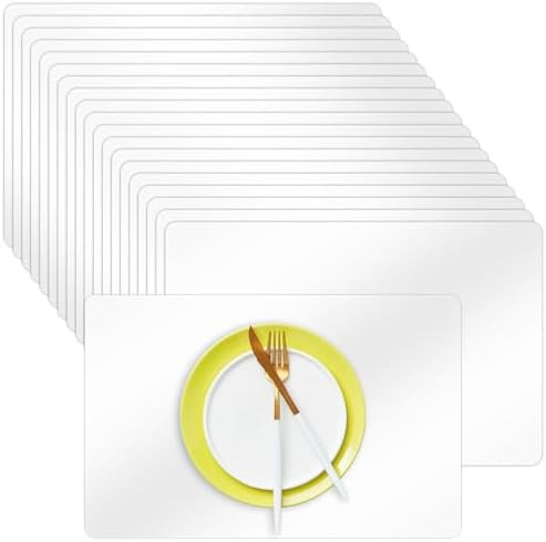 Plastic Placemat Bulk, 20 PCS Clear Placemats 17 x 11 Inches, Heat Resistant Placemats, Washable ... | Amazon (US)