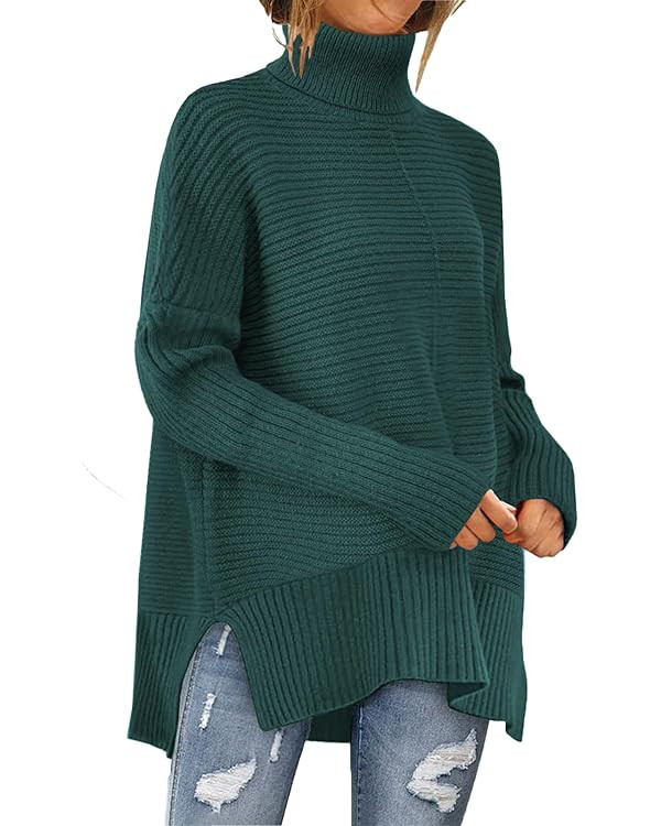 MixShe Womens Sweaters Fall Fashion Clothes Long Sleeve Tops Casual Turtleneck Shirts Ladies Tren... | Amazon (US)