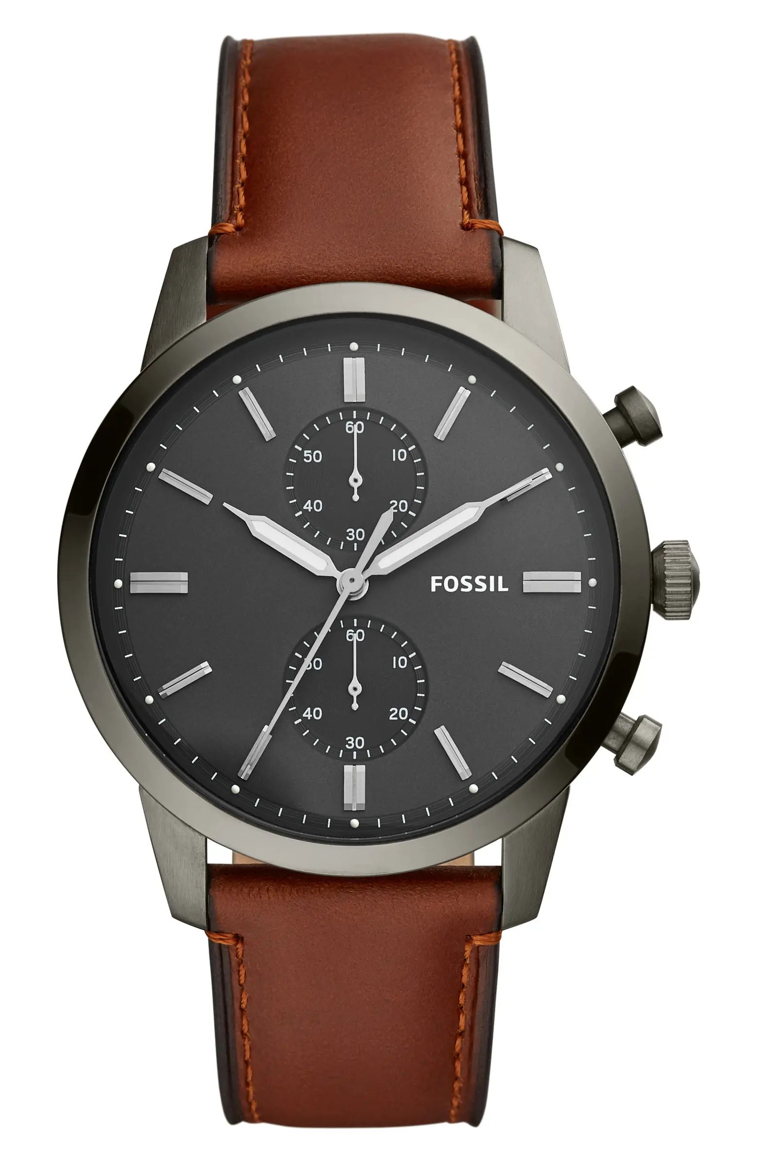 Townsman Chronograph Leather Strap Watch, 44mm | Nordstrom
