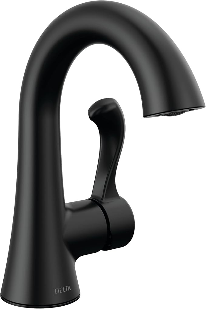 Delta Faucet Esato Matte Black Bathroom Faucet, Single Hole Bathroom Faucet Black, Single Handle ... | Amazon (US)