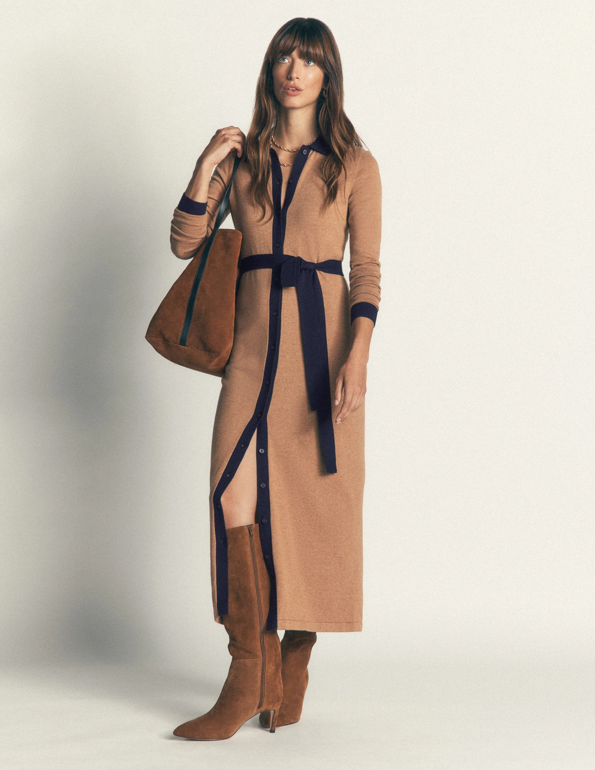 Jessica Knitted Shirt Dress-Evening Blue, Deep Wisteria | Boden (US)