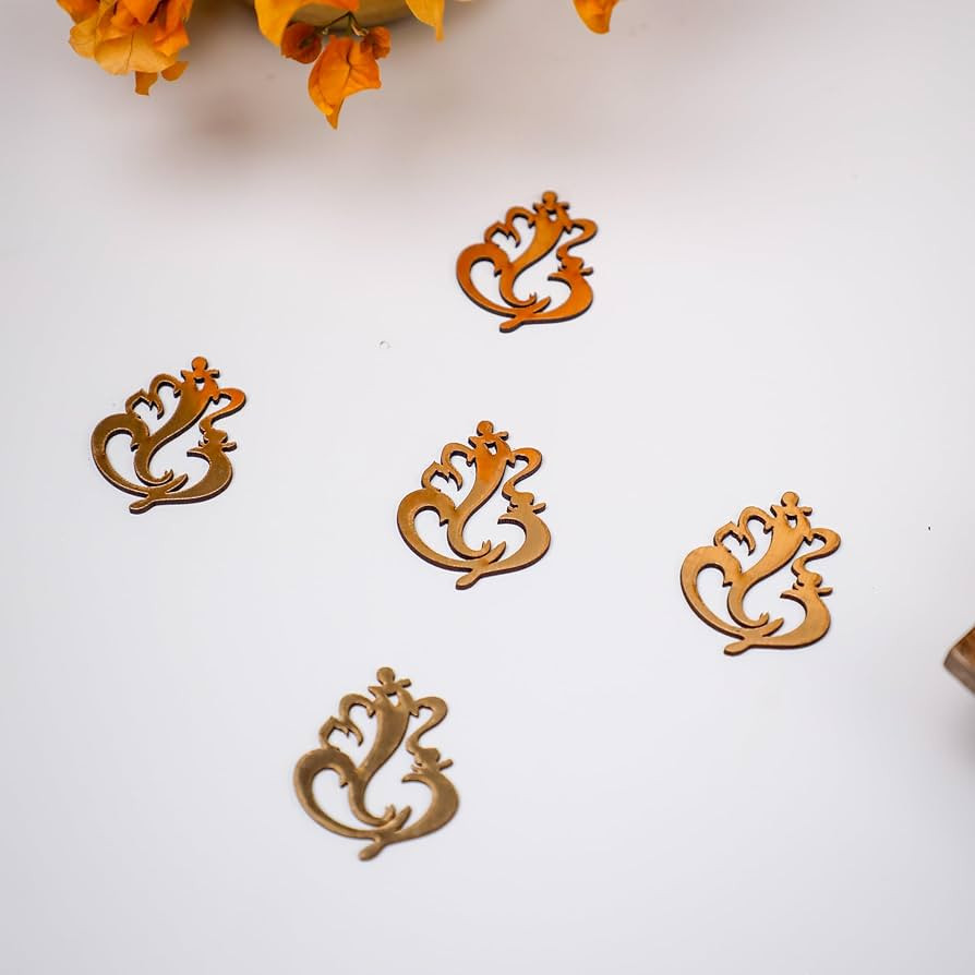 Desi Favors Lasercut Lord Ganesha Cutout | Gold Traditional God Decor | Vinayaka Chavithi Pooja, ... | Amazon (US)