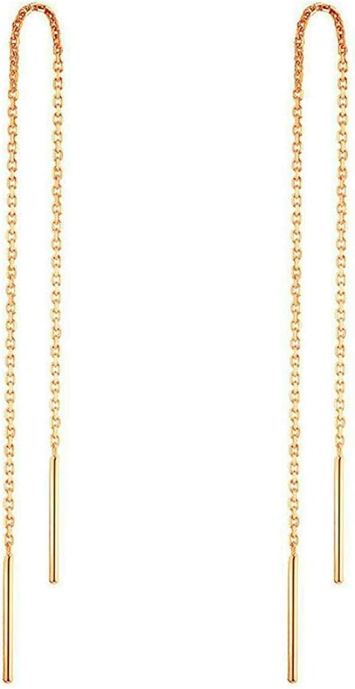 OMTBEL STOOLY 14k Gold Earrings for Women Dangle Earrings Drop Thread Dangling Earrings Minimalism D | Amazon (US)