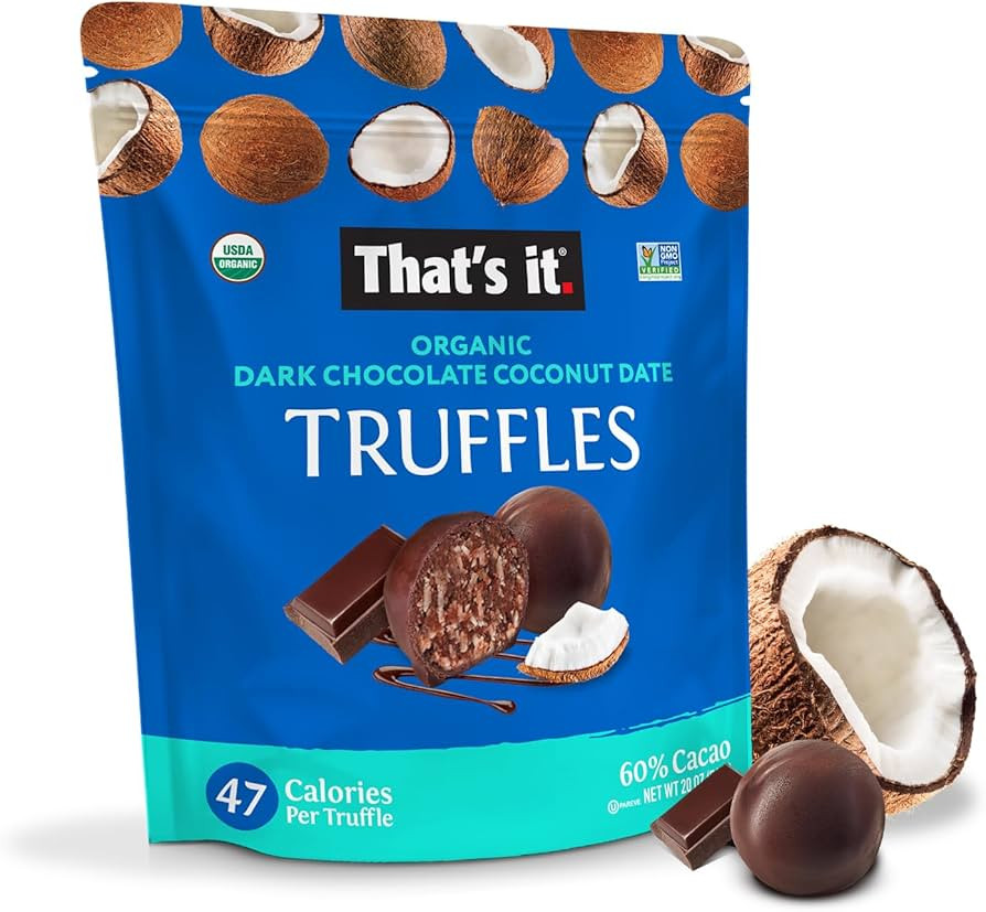 That's it. Organic Belgian Dark Chocolate & Coconut DateTruffles. 100% Plant-Based, Vegan, Gluten... | Amazon (US)