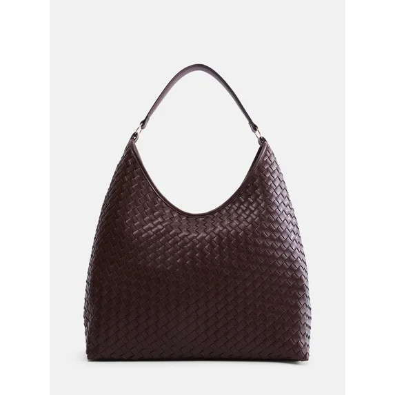 Scenario Women's Woven Hobo Handbag, Warm Chocolate | Walmart (US)