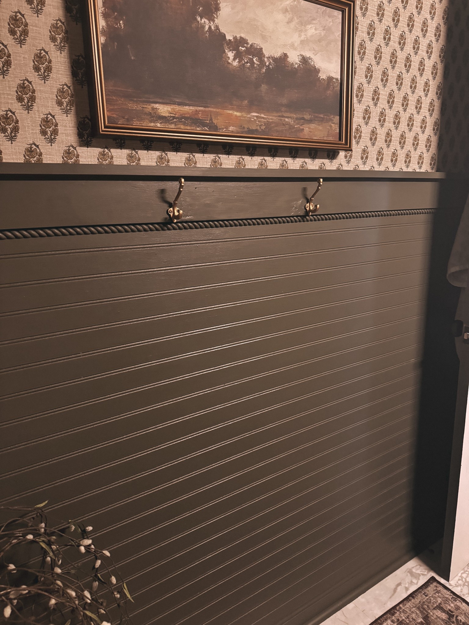 Linking all the items needed to recreate this accent wall 🤩

bathroom, bathroom remodel, accent wall, bathroom accent wall, beadboard, headboard wall, wallpaper, bathroom wallpaper 