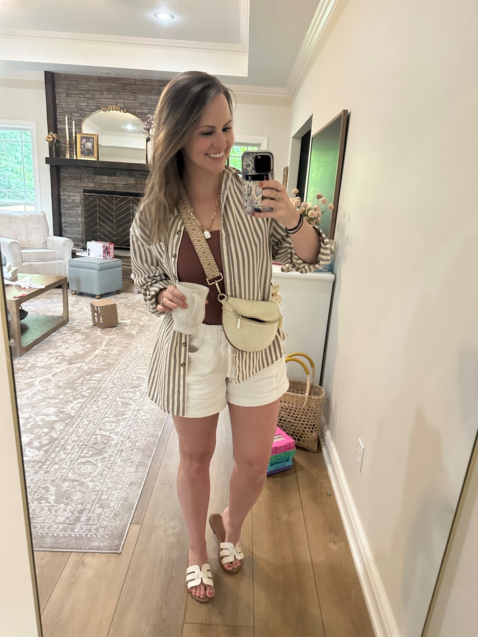 Casual summer outfit for VBS! This striped button down has been on repeat already & I also have the gorg blue!!! Size m in tank, button up and pull on shorts! 
Target style, millennial mom, Amazon finds 

#LTKFindsUnder100 #LTKMidsize #LTKStyleTip