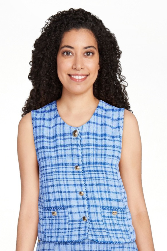 Free Assembly Women's and Women's Plus Sleeveless Button Front Tweed Shell, Sizes XS-4X | Walmart (US)