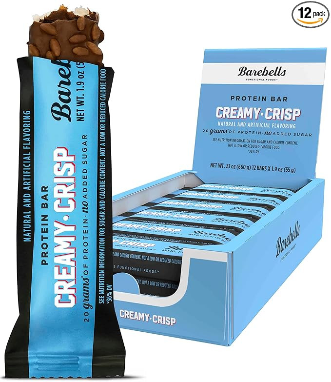 Barebells Protein Bars Creamy Crisp - 12 Count, 1.9oz Bars - Protein Snacks with 20g of High Prot... | Amazon (US)