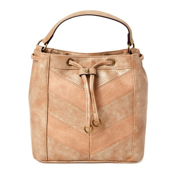 Time and Tru Women's Carmen Bucket Bag Tan | Walmart (US)