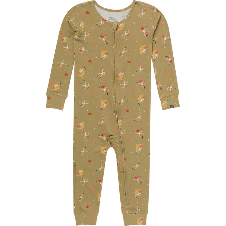 Modern Moments by Gerber Baby and Toddler Neutral Super Soft Halloween One-Piece Pajama, Sizes 0/... | Walmart (US)